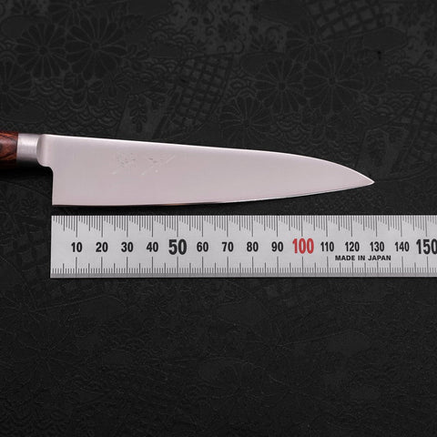 Petty knife AUS-8 Polished Western Brown Handle 130mm-[Musashi]-[Japanese-Kitchen-Knives]