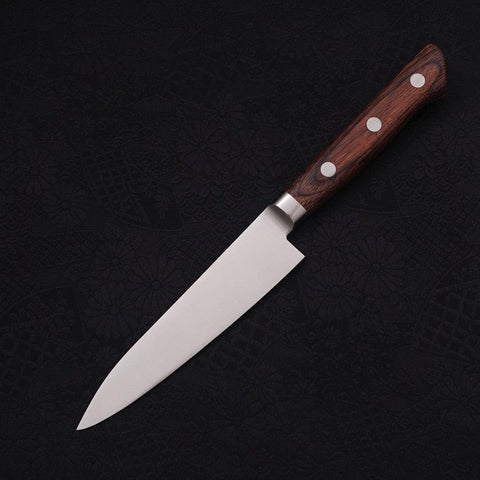 Petty Knife AUS-8 Polished Western Mahogany Handle 120mm-[Musashi]-[Japanese-Kitchen-Knives]
