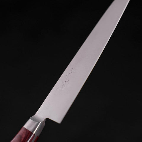 Petty knife AUS-8 Polished Western Red Handle 130mm-[Musashi]-[Japanese-Kitchen-Knives]