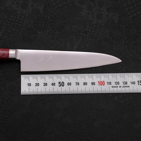 Petty knife AUS-8 Polished Western Red Handle 130mm-[Musashi]-[Japanese-Kitchen-Knives]