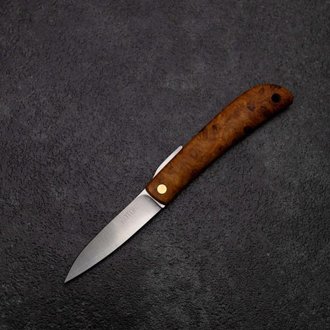 Pocket Knife VG-10 Karin 60mm with Leather Sheath-[Musashi]-[Japanese-Kitchen-Knives]