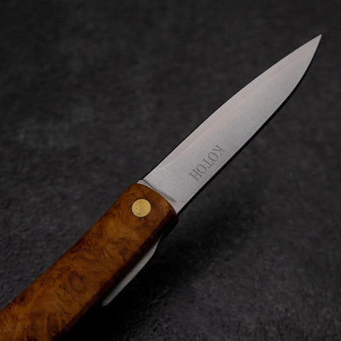 Pocket Knife VG-10 Karin 60mm with Leather Sheath-[Musashi]-[Japanese-Kitchen-Knives]