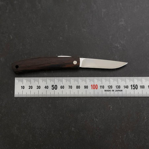Pocket Knife VG-10 Wenge Outdoor Knives 60mm with Leather Sheath (2.4”)