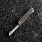 Pocket Knife White Steel #2 45mm Carbon Kurouchi Tsuchime Knifegata with Paulownia Wooden Box-[Musashi]-[Japanese-Kitchen-Knives]