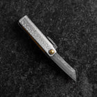 Pocket Knife White Steel #2 45mm Carbon Kurouchi Tsuchime Knifegata with Paulownia Wooden Box-[Musashi]-[Japanese-Kitchen-Knives]