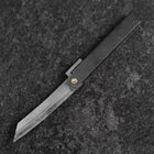 Pocket Knife White Steel #2 90mm Carbon Tsuchime Knifegata Black with Paulownia Wooden Box-[Musashi]-[Japanese-Kitchen-Knives]
