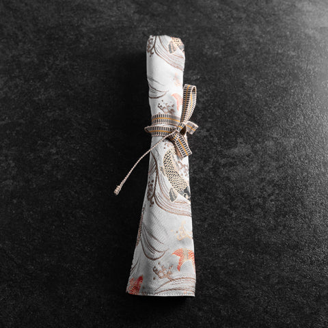 Funda enrollable para cuchillos estilo japonés Musashi – Koi Blanco 1 bolsillo Hecha a Mano