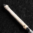 Razor/Kamisori Blue Steel #2 Kurouchi White Cord Handle 50mm with wooden box (2”)-[Musashi]-[Japanese-Kitchen-Knives]