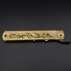 Ryubu-Dragon Brass Higonokami Aogami 120mm-[Musashi]-[Japanese-Kitchen-Knives]