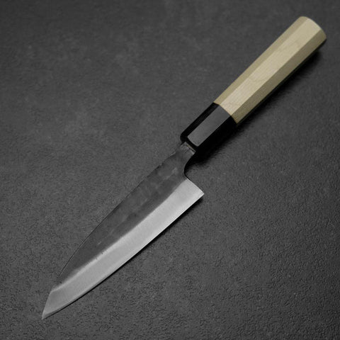 Sabaki White Steel #2 Kurouchi Buffalo Magnolia Handle 140mm (5.5”)-[Musashi]-[Japanese-Kitchen-Knives]