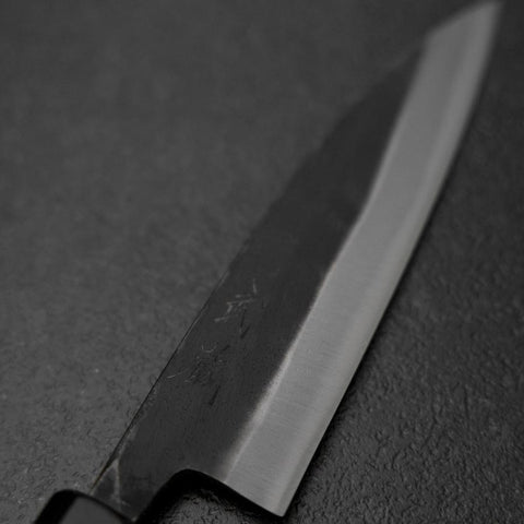 Sabaki White Steel #2 Kurouchi Buffalo Magnolia Handle 140mm (5.5”)-[Musashi]-[Japanese-Kitchen-Knives]