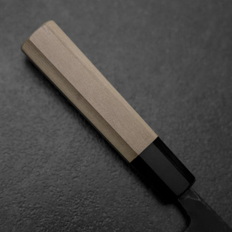 Sabaki White Steel #2 Kurouchi Buffalo Magnolia Handle 140mm (5.5”)-[Musashi]-[Japanese-Kitchen-Knives]