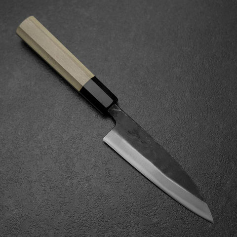 Sabaki White Steel #2 Kurouchi Buffalo Magnolia Handle 140mm (5.5”)-[Musashi]-[Japanese-Kitchen-Knives]