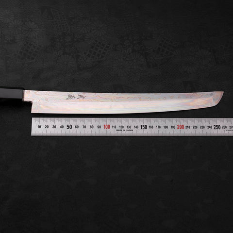 Sakimaru Takohiki Silver Steel #3 Damascus Buffalo Wenge Handle 270mm-[Musashi]-[Japanese-Kitchen-Knives]