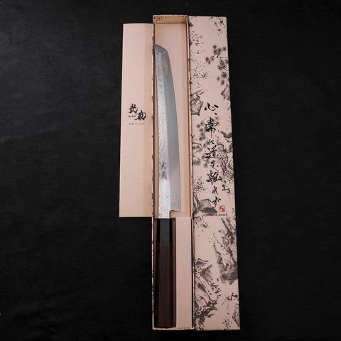 Sakimaru Takohiki Silver Steel #3 Damascus Buffalo Wenge Handle 270mm-[Musashi]-[Japanese-Kitchen-Knives]