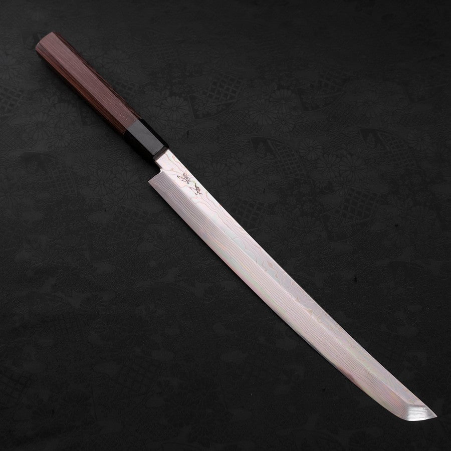Sakimaru Takohiki Silver Steel #3 Damascus Buffalo Wenge Handle 300mm-[Musashi]-[Japanese-Kitchen-Knives]