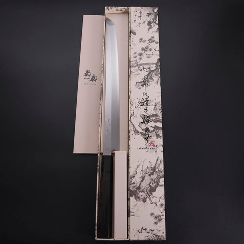 Sakimaru Takohiki Silver Steel #3 Kasumi Buffalo Ebony Handle 300mm-[Musashi]-[Japanese-Kitchen-Knives]