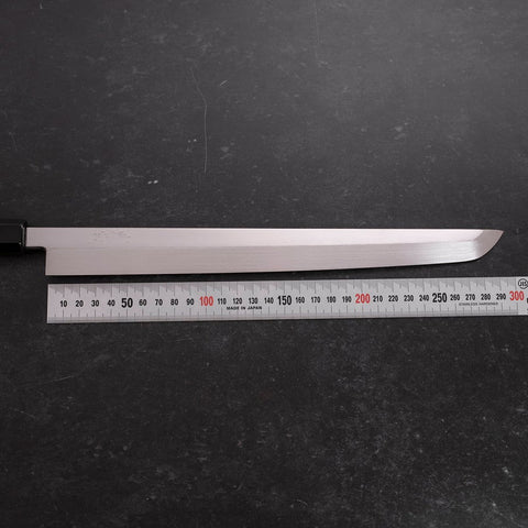 Sakimaru Takohiki White Steel #2 Honyaki Buffalo Ebony Handle 300mm-[Musashi]-[Japanese-Kitchen-Knives]