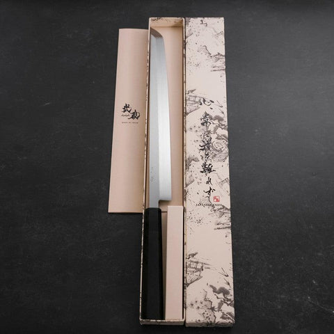 Sakimaru Takohiki White Steel #2 Honyaki Buffalo Ebony Handle 300mm-[Musashi]-[Japanese-Kitchen-Knives]