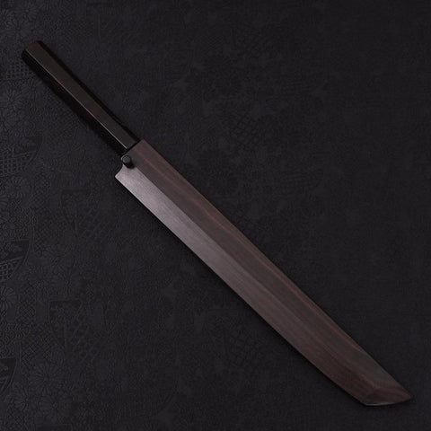 Sakimaru Takohiki White Steel #2 Moon-Fuji Water Honyaki Buffalo Ebony Handle 270mm-[Musashi]-[Japanese-Kitchen-Knives]