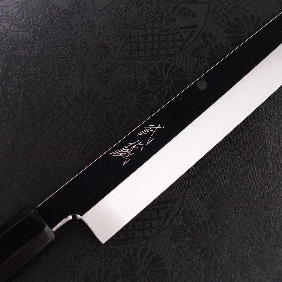 Sakimaru Takohiki White Steel #2 Moon-Fuji Water Honyaki Buffalo Ebony Handle 270mm-[Musashi]-[Japanese-Kitchen-Knives]