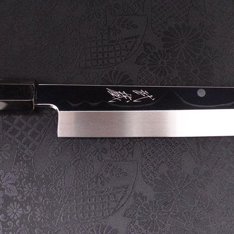 Sakimaru Takohiki White Steel #2 Moon-Fuji Water Honyaki Buffalo Ebony Handle 270mm-[Musashi]-[Japanese-Kitchen-Knives]