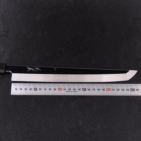 Sakimaru Takohiki White Steel #2 Moon-Fuji Water Honyaki Buffalo Ebony Handle 270mm-[Musashi]-[Japanese-Kitchen-Knives]