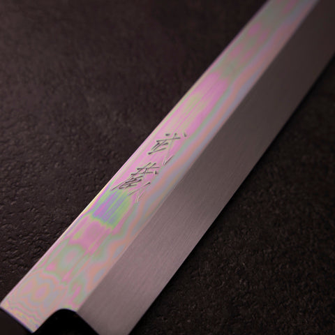 Sakimaru Takohiki White Steel #2 Moon-Fuji Water Honyaki Buffalo Ebony Handle 270mm with Magnolia Sheath-[Musashi]-[Japanese-Kitchen-Knives]