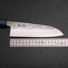 Santoku 440C Nashiji Damascus Blue Urushi Handle 165mm (6.5”)-[Musashi]-[Japanese-Kitchen-Knives]