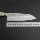 Santoku 440C Nashiji Damascus Ocean White Blue Handle 165mm-[Musashi]-[Japanese-Kitchen-Knives]