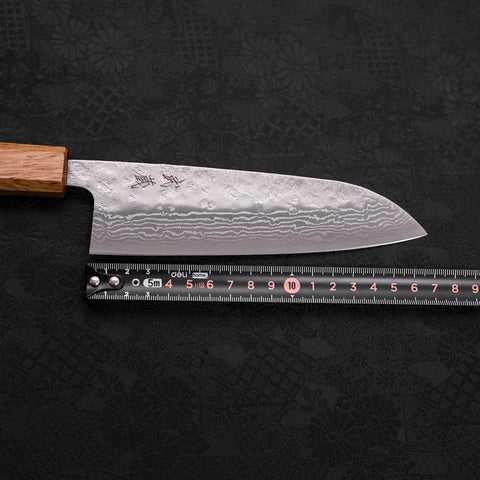 Santoku 440C Nashiji Damascus Yaki Urushi Handle 165mm-[Musashi]-[Japanese-Kitchen-Knives]