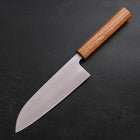 Santoku 440C Polished Oak Handle 165mm-[Musashi]-[Japanese-Kitchen-Knives]