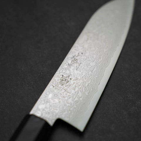 Santoku AUS-10 Damascus Red Cherry Handle 170mm