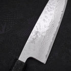 Santoku AUS-10 Nashiji Damascus Black Ishime Urushi Handle 165mm-[Musashi]-[Japanese-Kitchen-Knives]