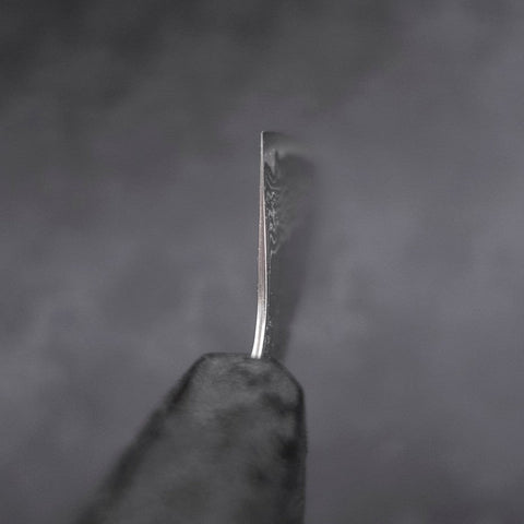 Santoku AUS-10 Nashiji Damascus Black Ishime Urushi Handle 165mm-[Musashi]-[Japanese-Kitchen-Knives]