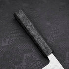 Santoku AUS-10 Nashiji Damascus Black Ishime Urushi Handle 165mm-[Musashi]-[Japanese-Kitchen-Knives]
