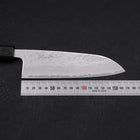 Santoku AUS-10 Nashiji Damascus Black Ishime Urushi Handle 165mm-[Musashi]-[Japanese-Kitchen-Knives]