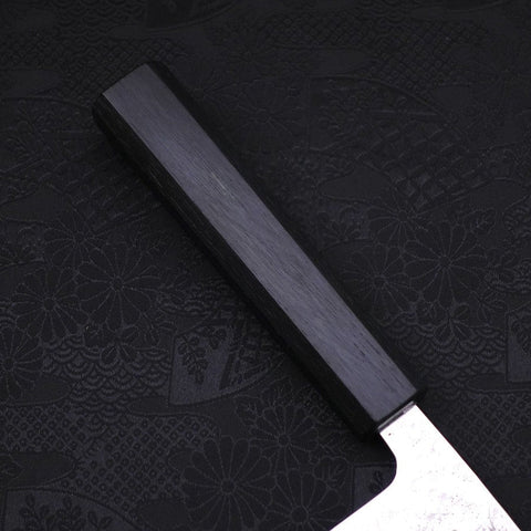 Santoku AUS-10 Nashiji Damascus Dark Blue Urushi Handle 165mm (6.5”)-[Musashi]-[Japanese-Kitchen-Knives]
