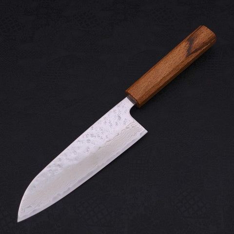 Santoku AUS-10 Nashiji Damascus Oak Handle 165mm-[Musashi]-[Japanese-Kitchen-Knives]