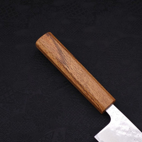 Santoku AUS-10 Nashiji Damascus Oak Handle 165mm-[Musashi]-[Japanese-Kitchen-Knives]