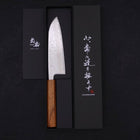 Santoku AUS-10 Nashiji Damascus Oak Handle 165mm-[Musashi]-[Japanese-Kitchen-Knives]