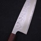 Santoku AUS-10 Nashiji Damascus Purple Urushi Handle 165mm-[Musashi]-[Japanese-Kitchen-Knives]