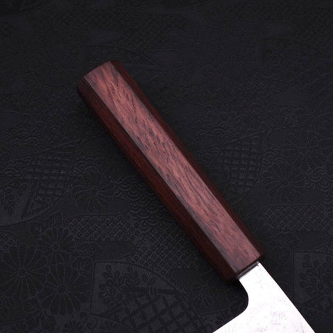 Santoku AUS-10 Nashiji Damascus Purple Urushi Handle 165mm-[Musashi]-[Japanese-Kitchen-Knives]