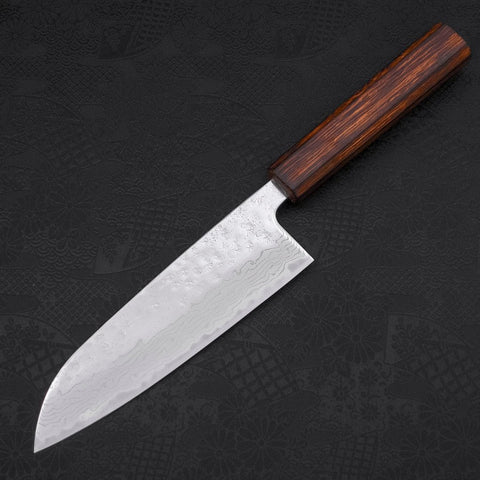 Santoku AUS-10 Nashiji Damascus Sumi Urushi Handle 165mm-[Musashi]-[Japanese-Kitchen-Knives]