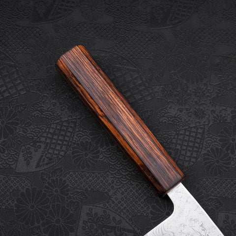 Santoku AUS-10 Nashiji Damascus Sumi Urushi Handle 165mm-[Musashi]-[Japanese-Kitchen-Knives]