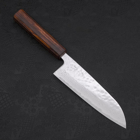 Santoku AUS-10 Nashiji Damascus Sumi Urushi Handle 165mm-[Musashi]-[Japanese-Kitchen-Knives]