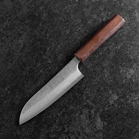 Santoku AUS-10 Nashiji Damascus Wenge Handle 165mm (6.5”)-[Musashi]-[Japanese-Kitchen-Knives]