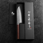 Santoku AUS-10 Nashiji Damascus Wenge Handle 165mm (6.5”)-[Musashi]-[Japanese-Kitchen-Knives]