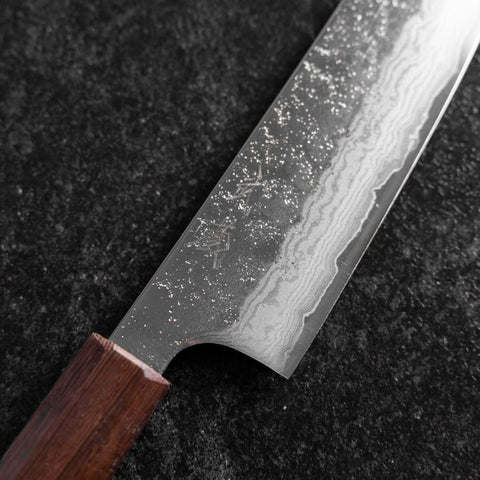 Santoku AUS-10 Nashiji Damascus Wenge Handle 165mm-[Musashi]-[Japanese-Kitchen-Knives]