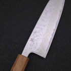 Santoku AUS-10 Nashiji Damascus Yaki Urushi Handle 165mm-[Musashi]-[Japanese-Kitchen-Knives]